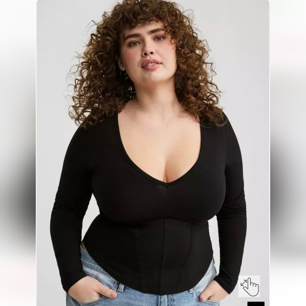 NWT Torrid Corset Long Sleeve Top 2X